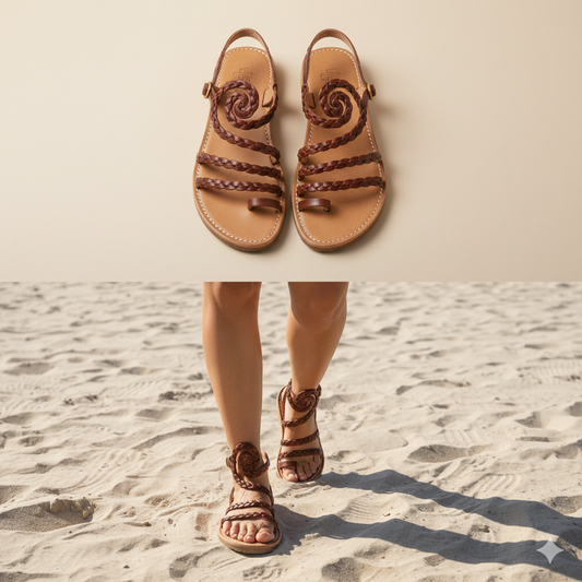 Vortex “Sand Spiral” Handmade Sandals